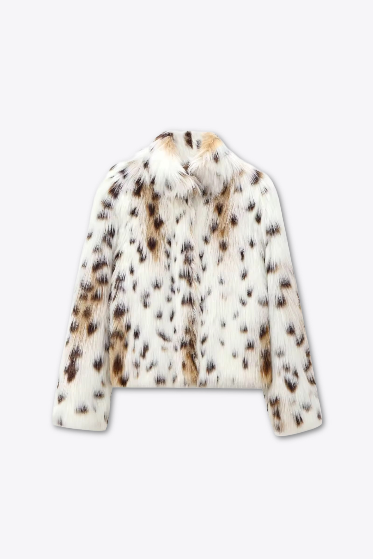 MANTEAU EN EFFET FOURRURE IMPRIMÉ FAUVE