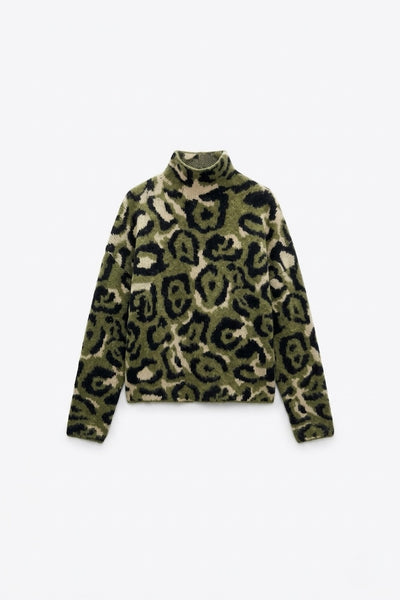 PULL À MOTIFS ABSTRAITS TEXTURÉ
