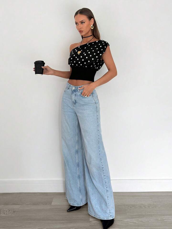 TOP BARDOT À POIS