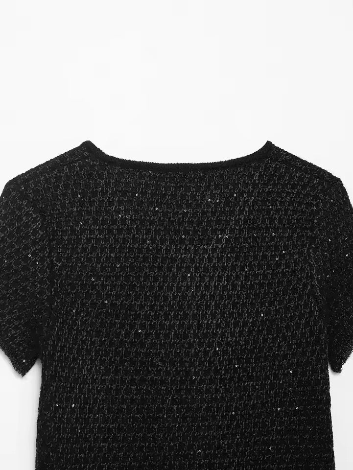TOP EN MAILLE À SEQUINS
