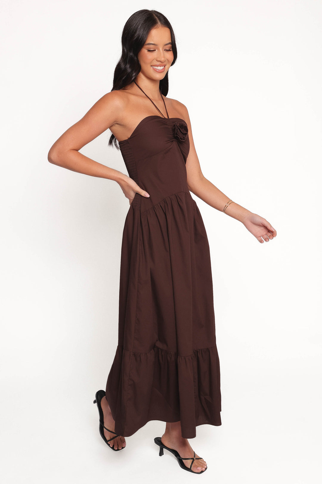 ROBE MI-LONGUE À FLEUR