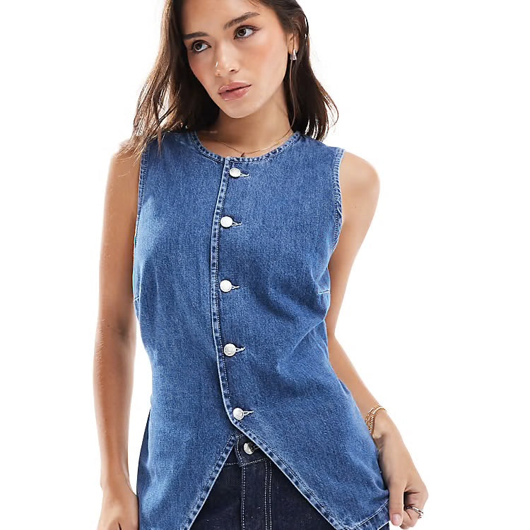 GILET EN DENIM SANS MANCHES