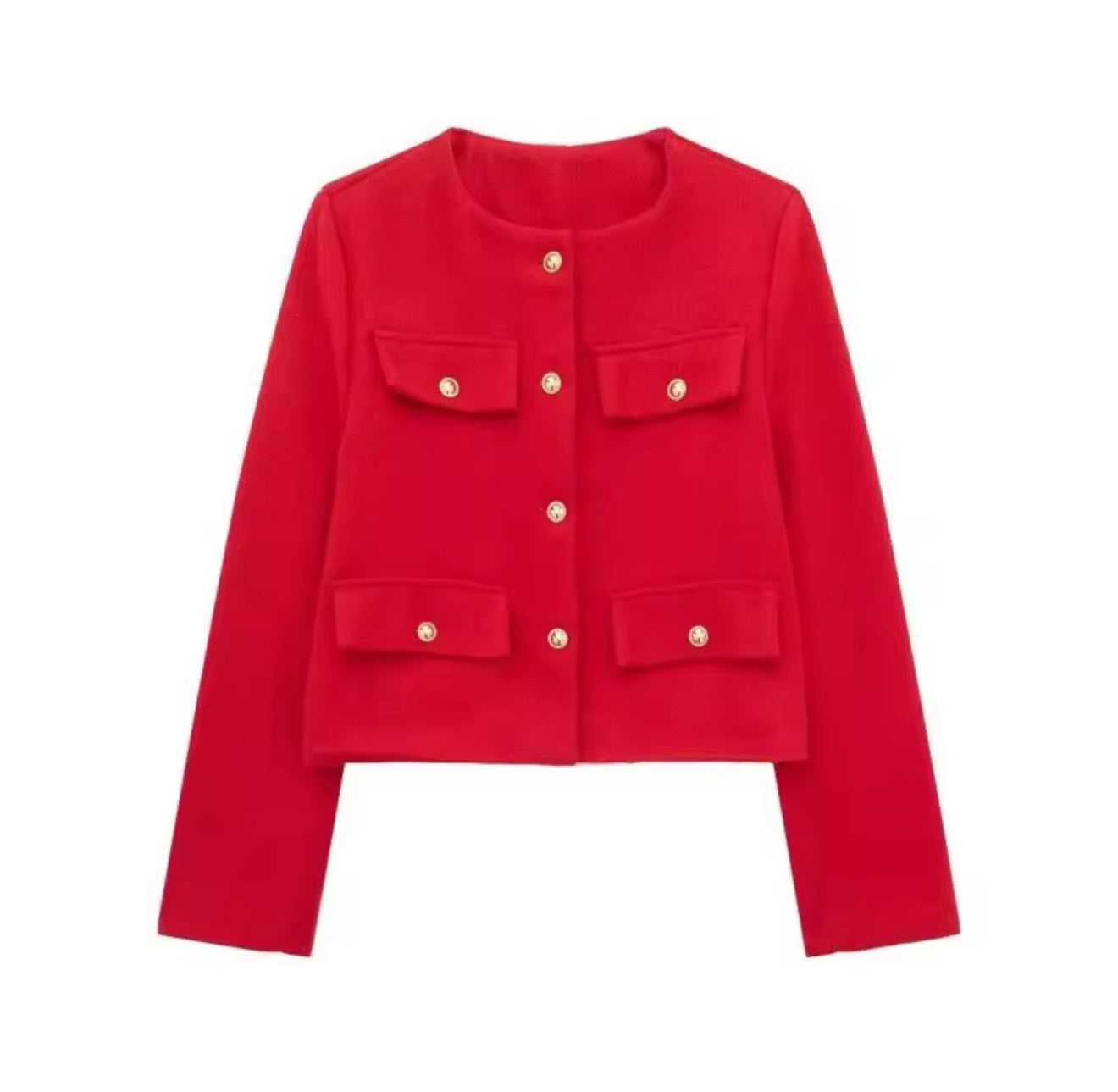 VESTE TAILLEUR ÉPURÉE À BOUTONS DORÉS