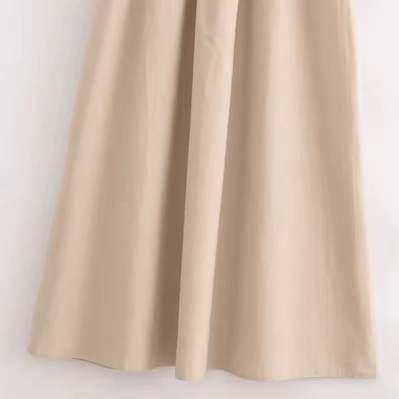 ROBE MI-LONGUE À TAILLE ÉLASTIQUÉE