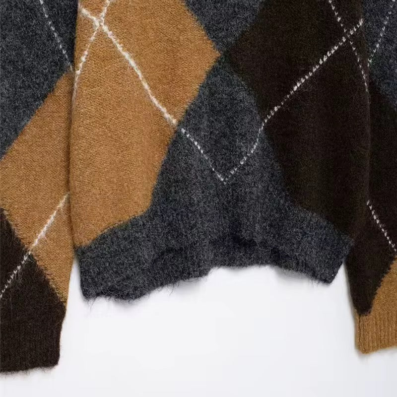 PULL MOTIF ARGYLE DÉSTRUCTURÉ