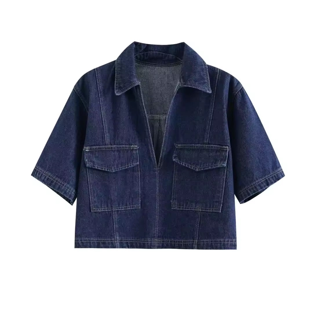 ENSEMBLE JUPE BLOUSE EN JEAN