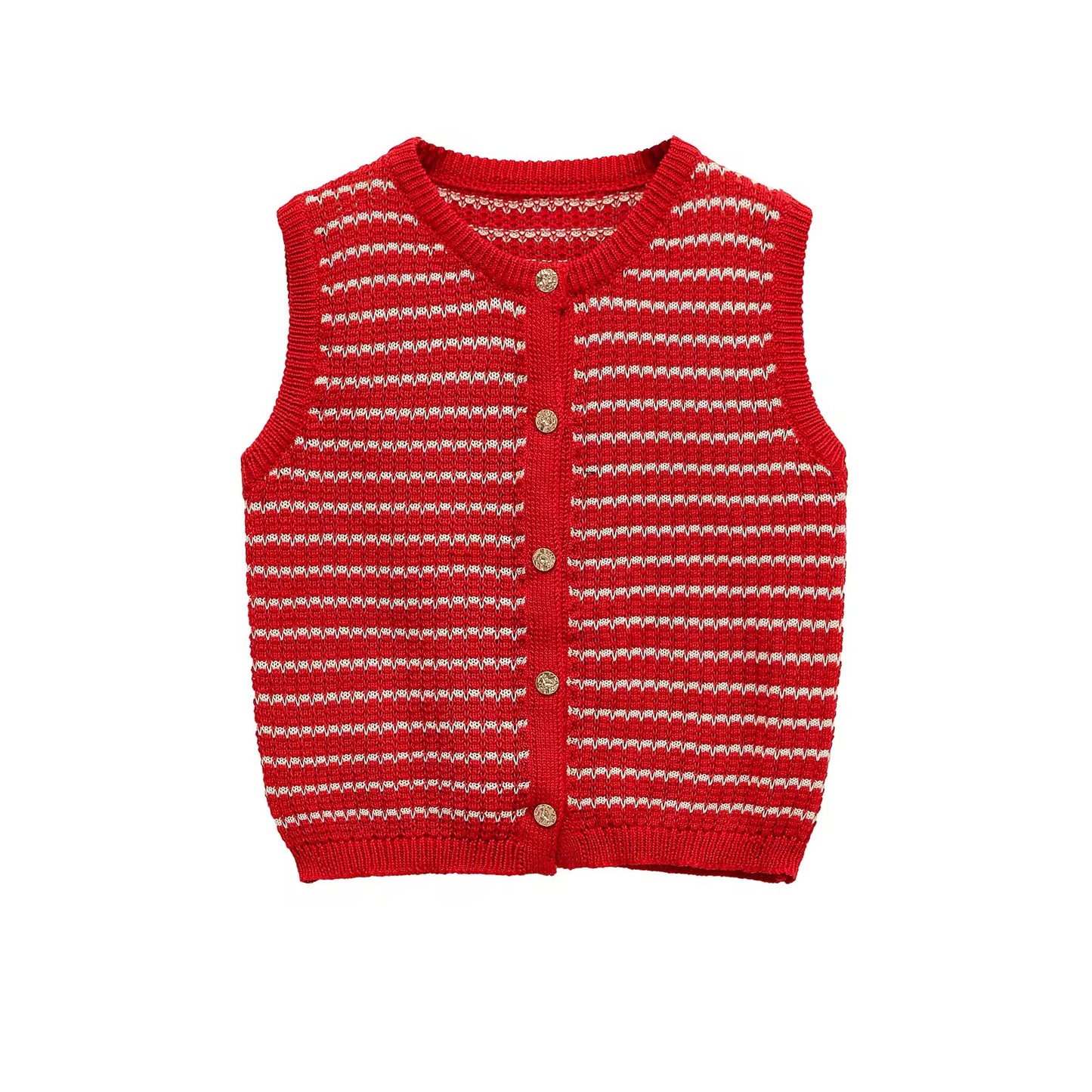 GILET RAYÉ À BOUTONS TEXTURÉS