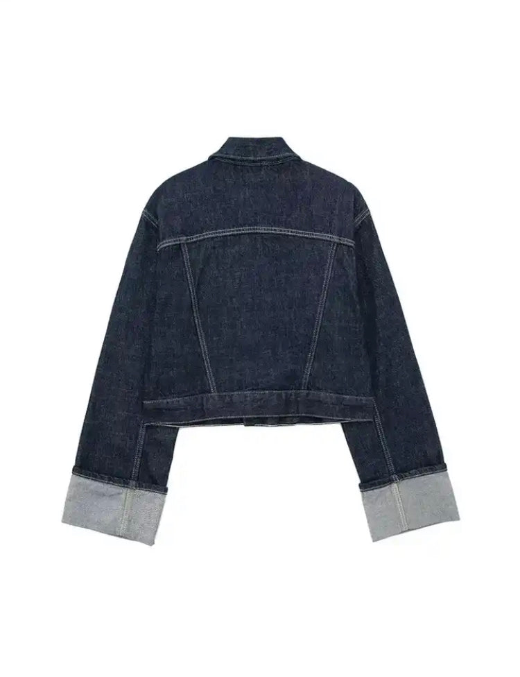 VESTE COURTE EN DENIM STRUCTURÉ