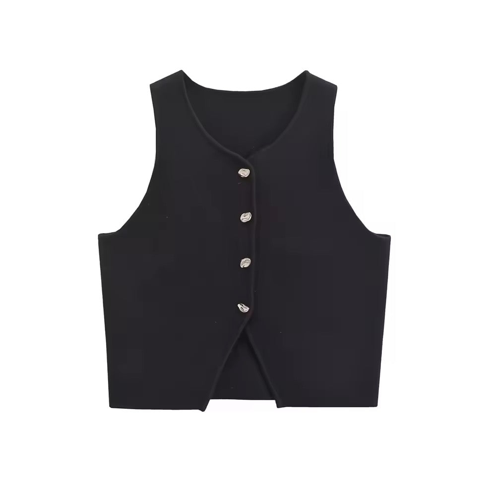 GILET IN MAGLIA CON SCOLLO A V