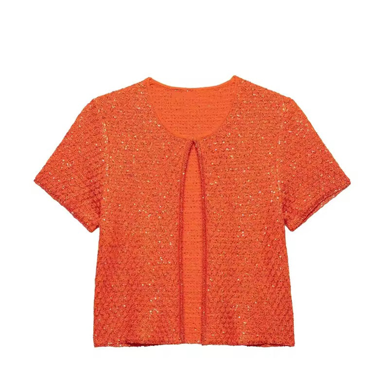 TOP EN MAILLE À SEQUINS
