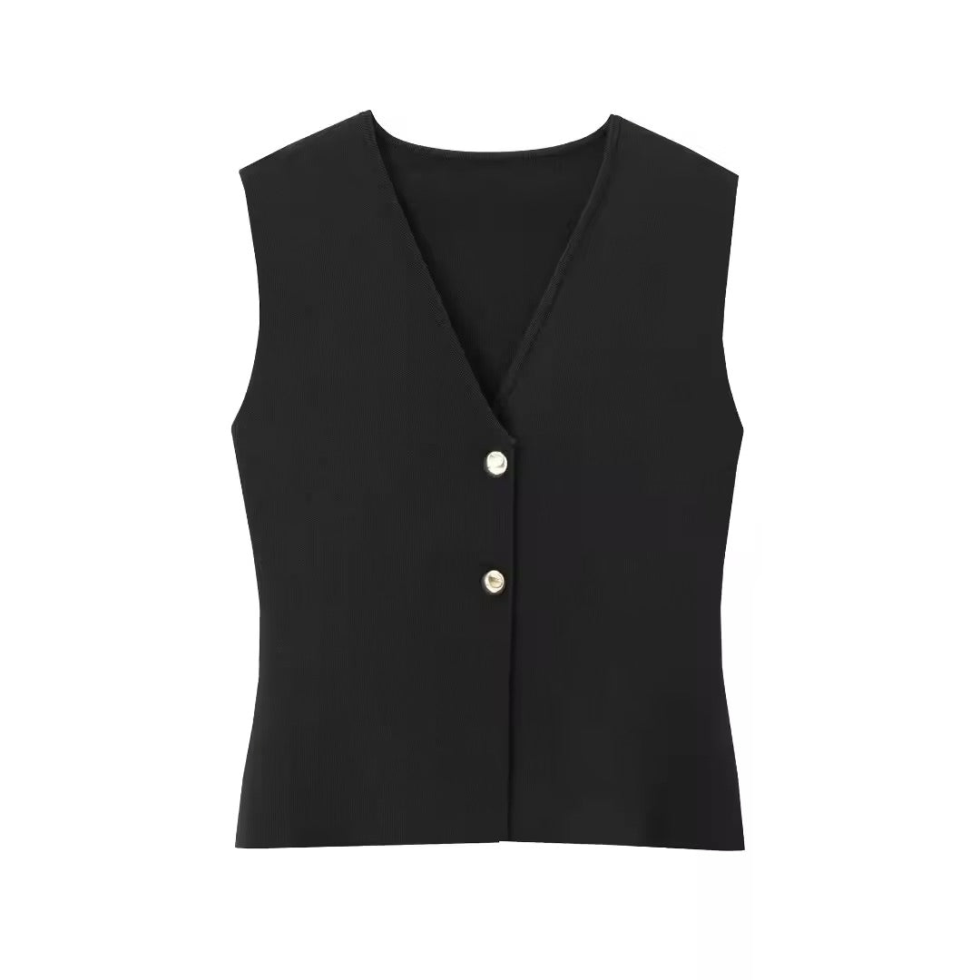 Top corto smaltato lavorato a maglia