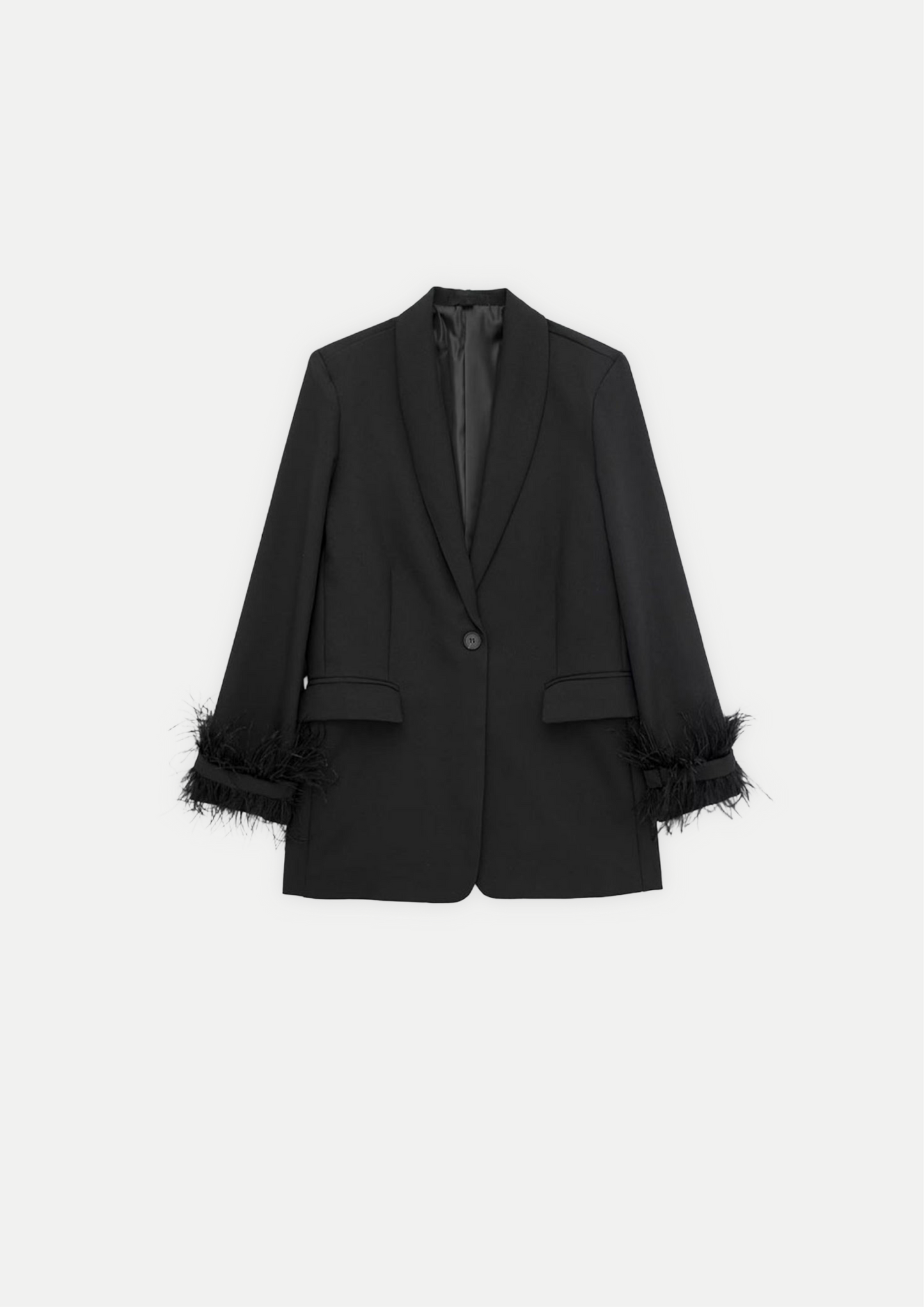 BLAZER LONG AVEC DÉTAILS PLUMES