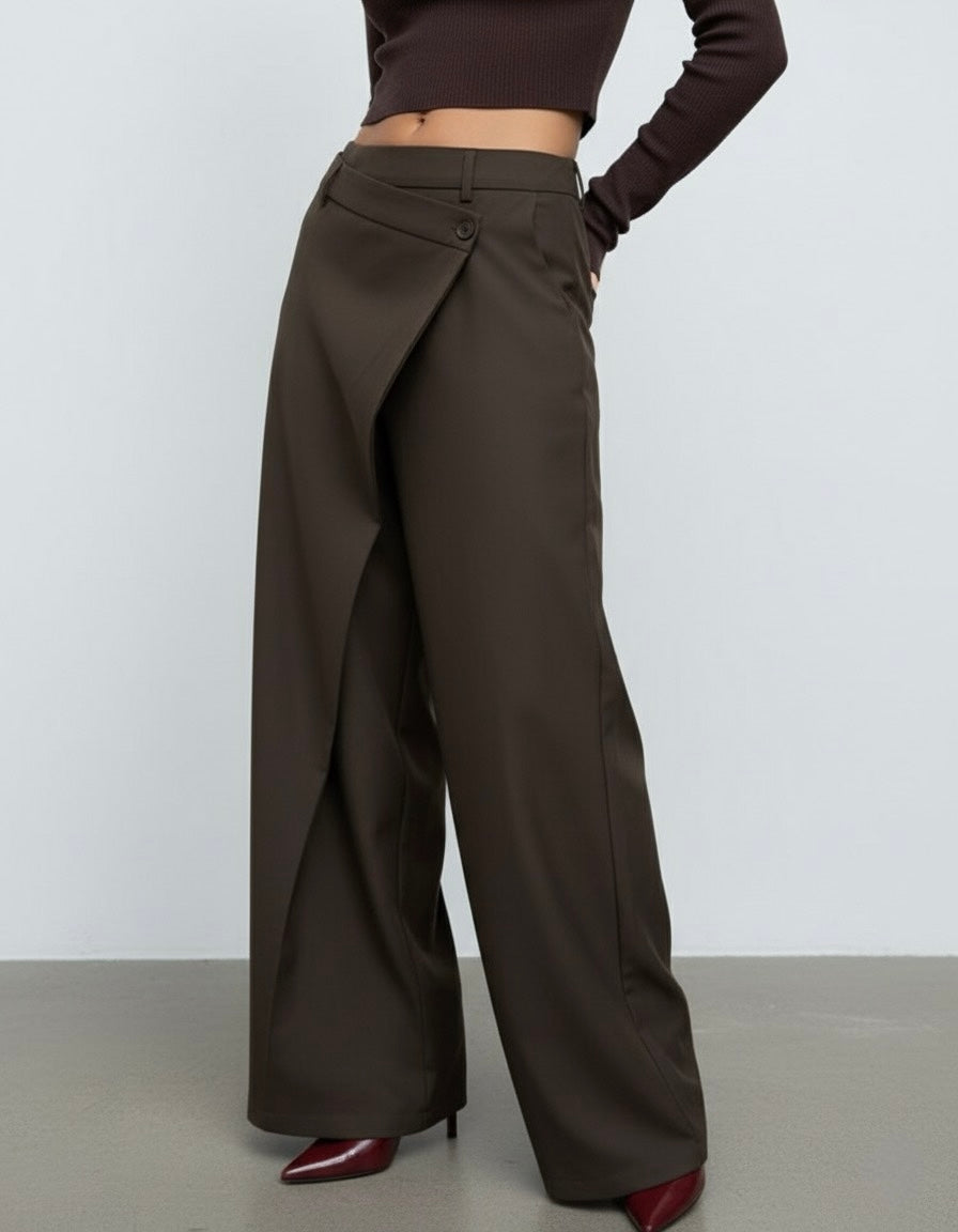 PANTALON ASYMÉTRIQUE À PAN CROISÉ