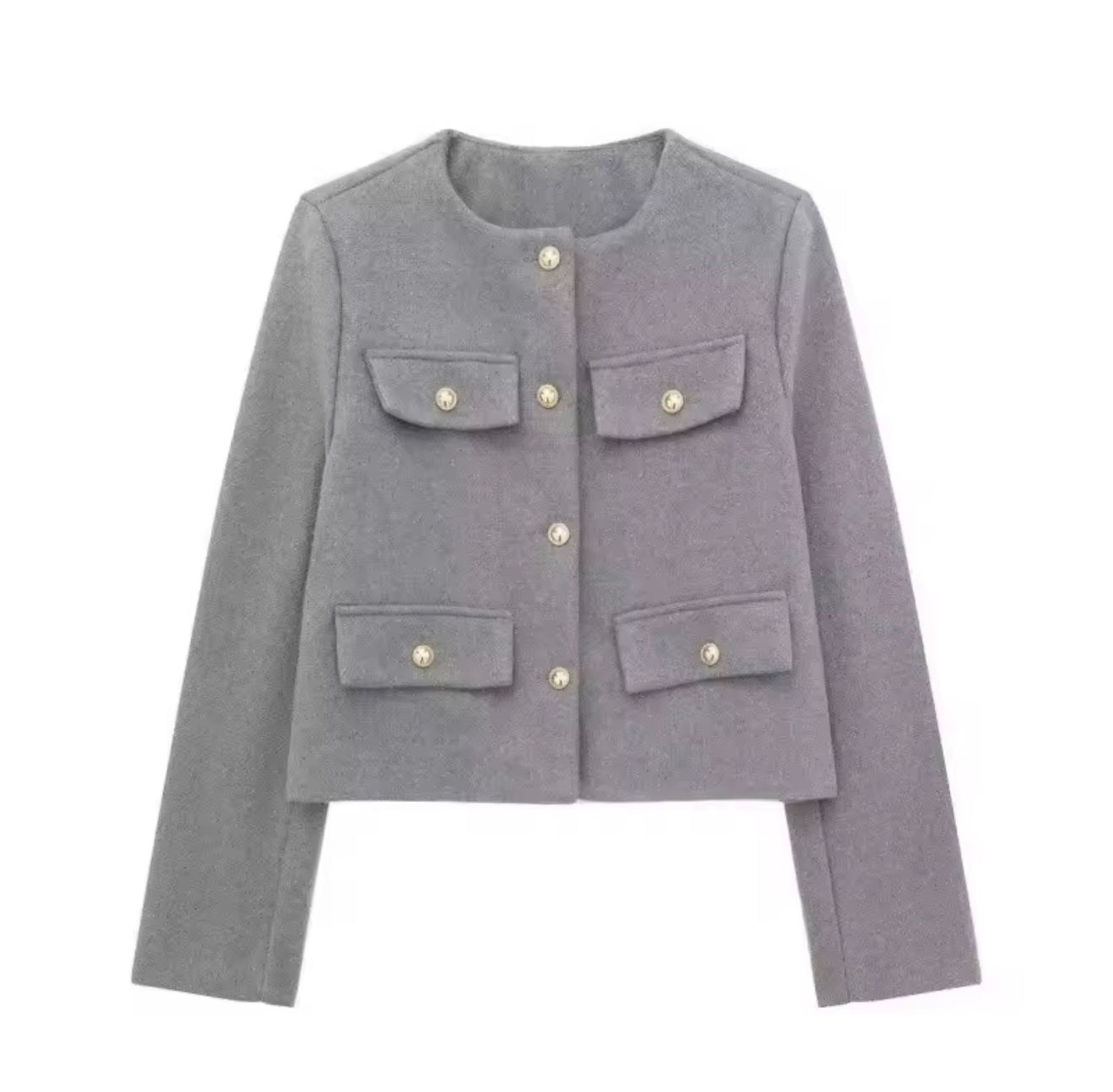 VESTE TAILLEUR ÉPURÉE À BOUTONS DORÉS