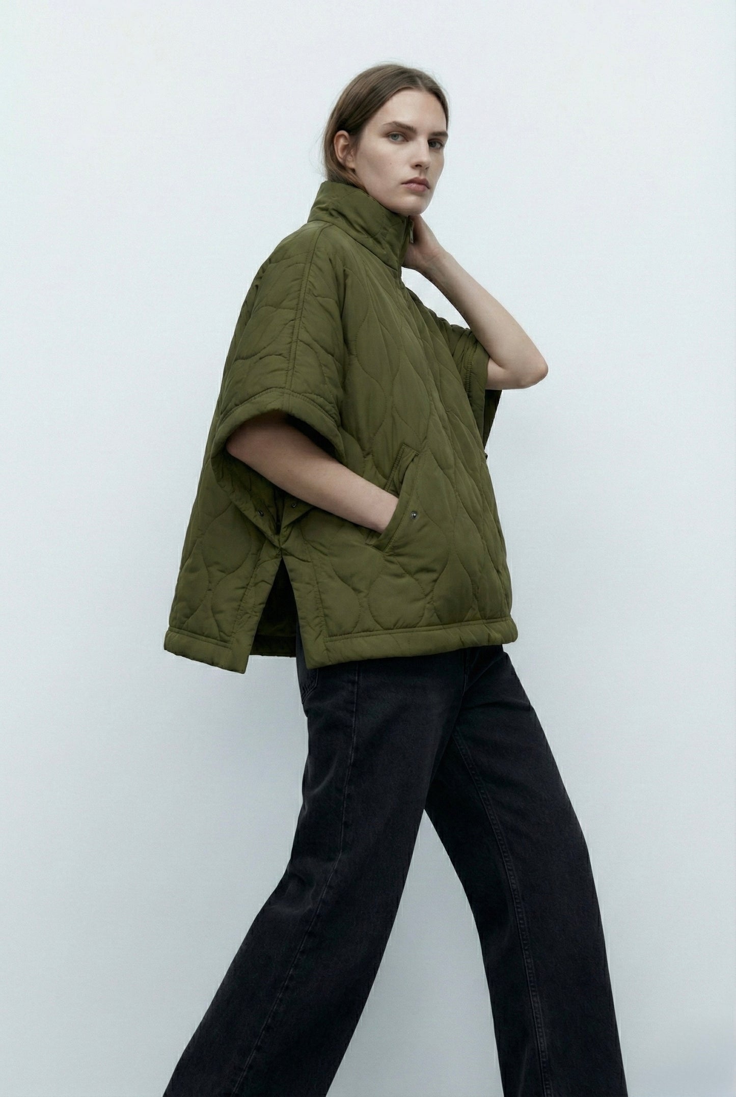 CAPE MATELASSÉE À ZIP CENTRAL