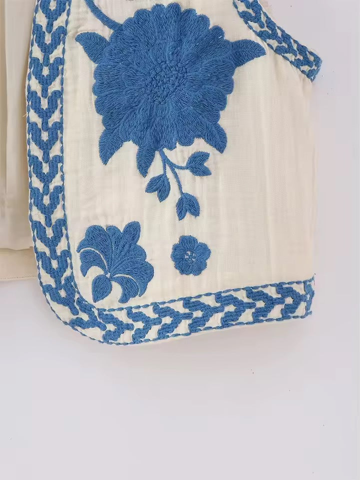 GILET BRODÉ SANS MANCHES