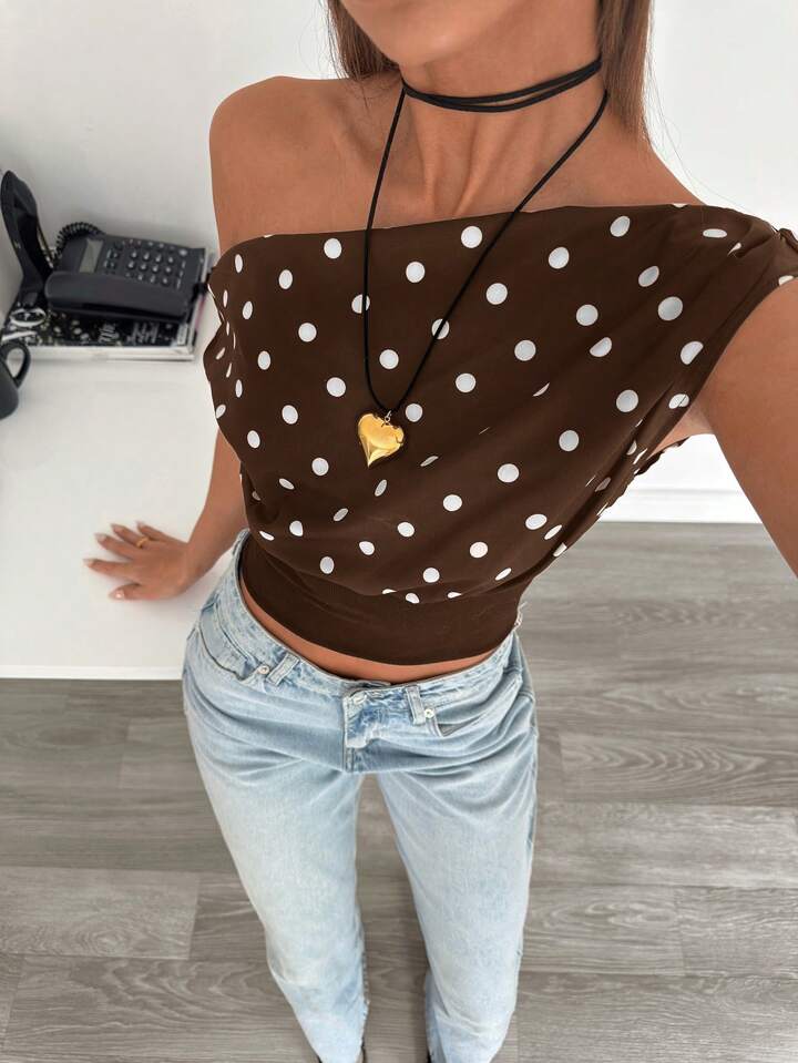 TOP BARDOT À POIS