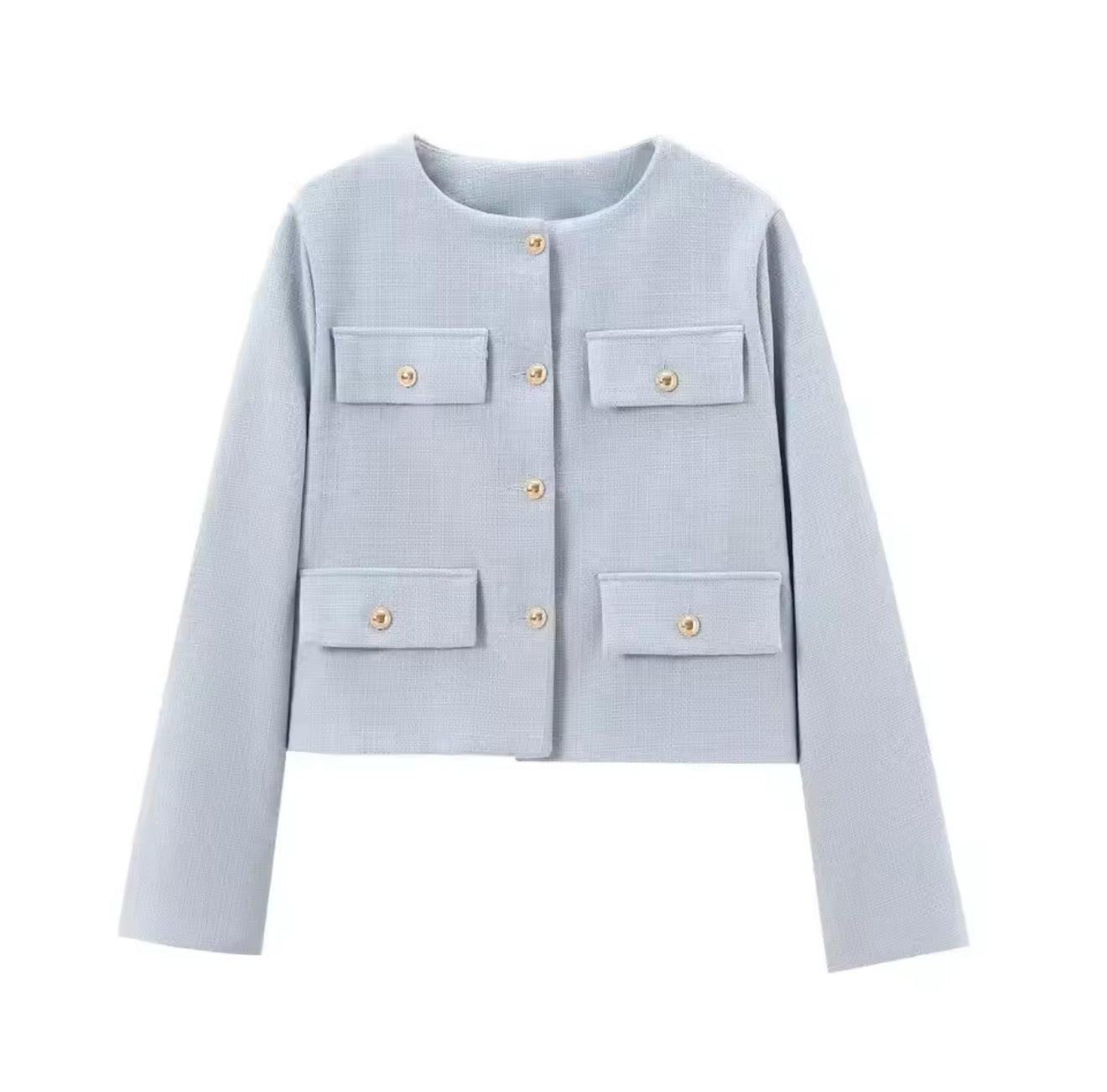 VESTE TAILLEUR ÉPURÉE À BOUTONS DORÉS