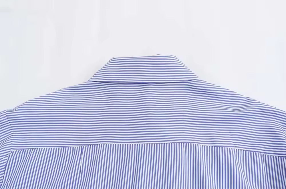 CHEMISE RAYÉE À BRODERIES FLORALES