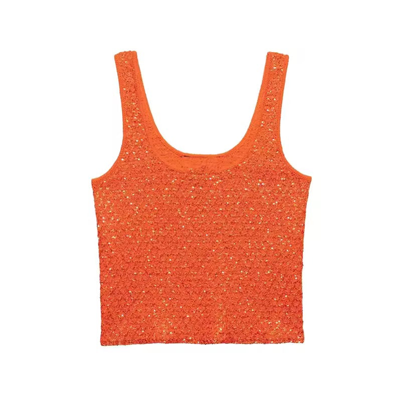 TOP EN MAILLE À SEQUINS