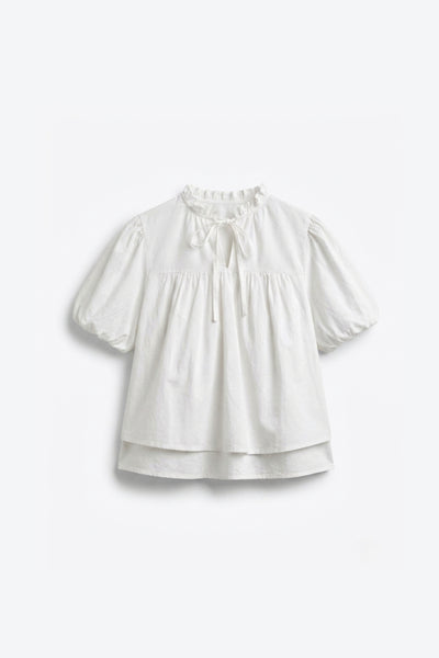 BLOUSE MANCHES BOUFFANTES COL NOUÉ