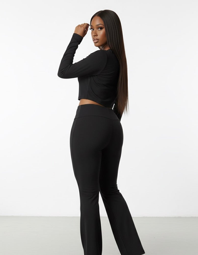 ENSEMBLE CROP & PANTALON FLUIDE