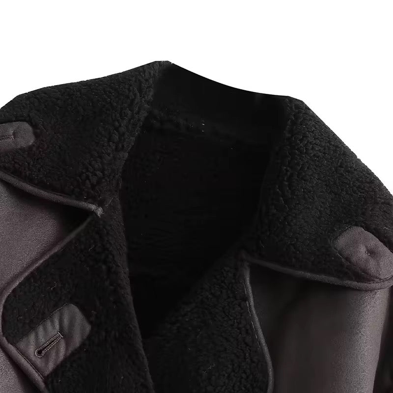 Giacca in pelle PU vintage • Donna