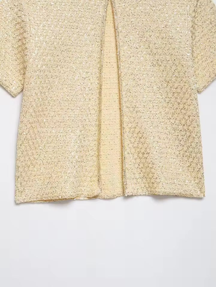 TOP EN MAILLE À SEQUINS