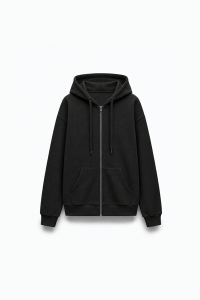 VESTE EN MOLLETON À CAPUCHE ZIPPÉE