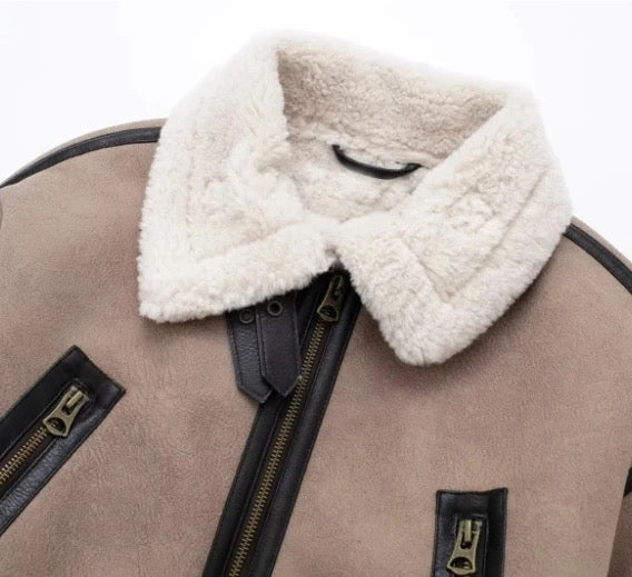 VESTE COURTE EN CUIR PU MS COLLECTION