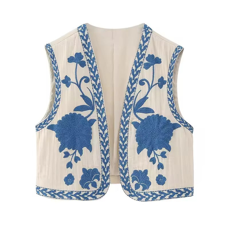 GILET BRODÉ SANS MANCHES