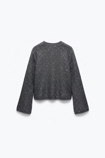 PULL EN MAILLE TRICOTÉE À SEQUINS