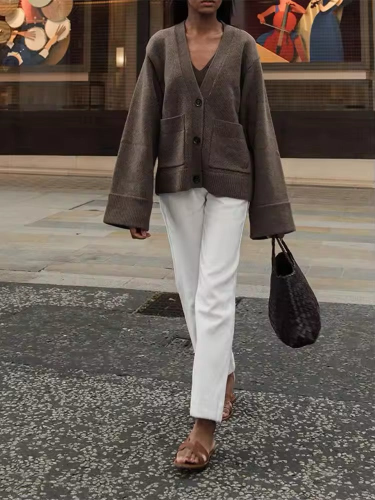 GILET IN MAGLIA CON SCOLLO A V