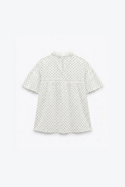 BLOUSE COURTE MANCHES BOUFFANTES