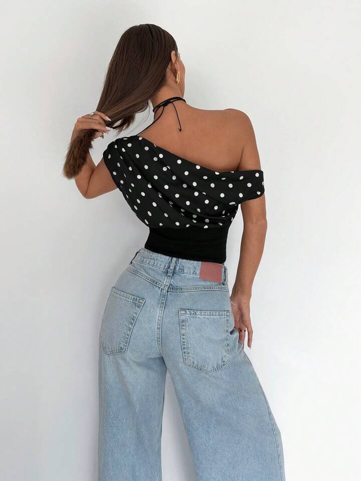 TOP BARDOT À POIS