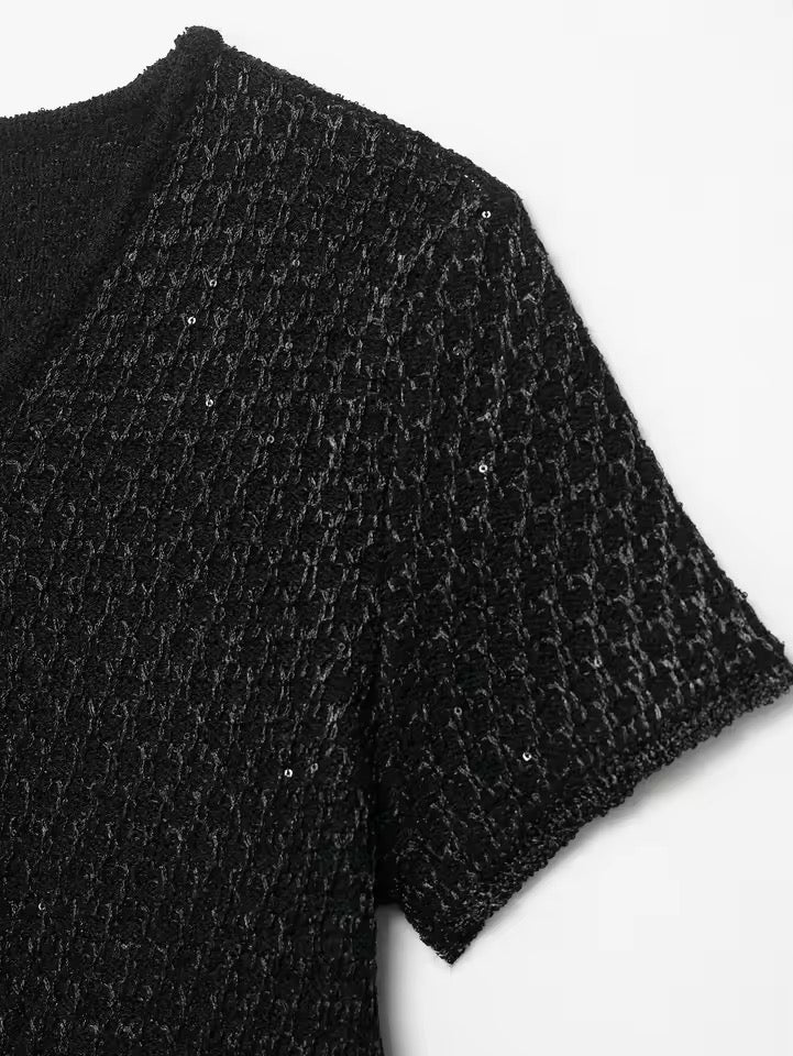 TOP EN MAILLE À SEQUINS