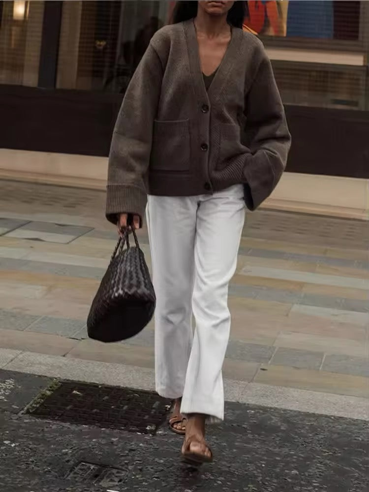 GILET IN MAGLIA CON SCOLLO A V