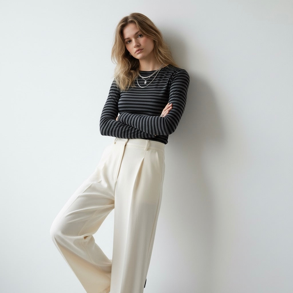 TOP À MANCHES LONGUES RAYÉ