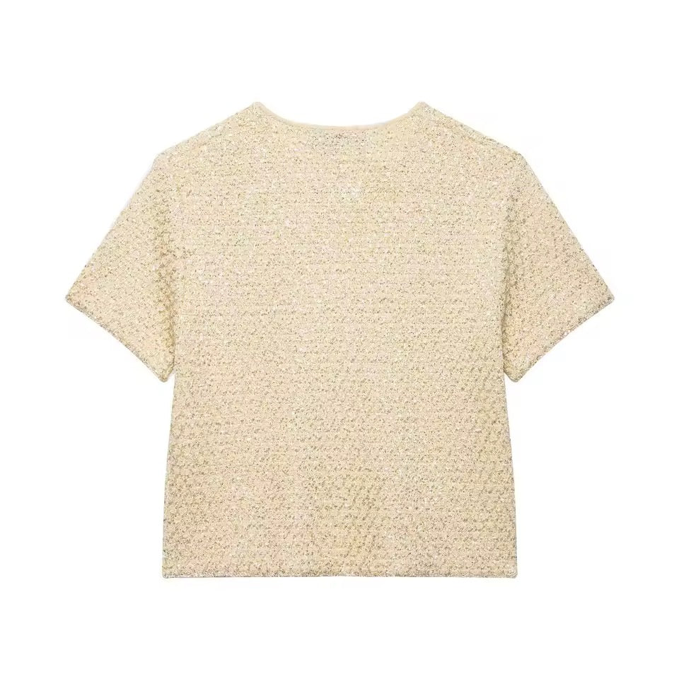 TOP EN MAILLE À SEQUINS