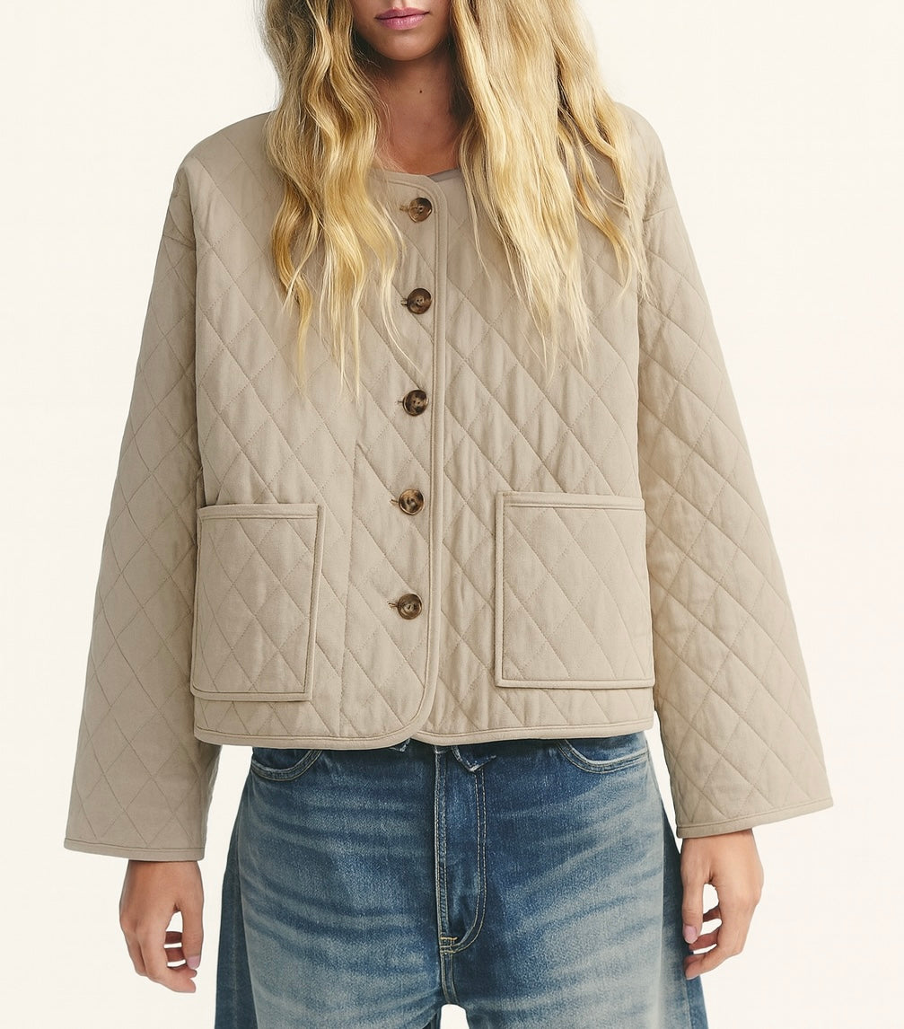 VESTE REMBOURRÉE EFFET LIN