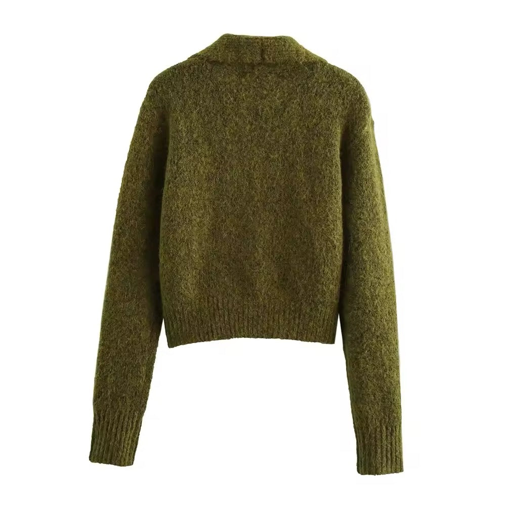 VESTE EN MAILLE ÉPAISSE À DOUBLE BOUTONNAGE