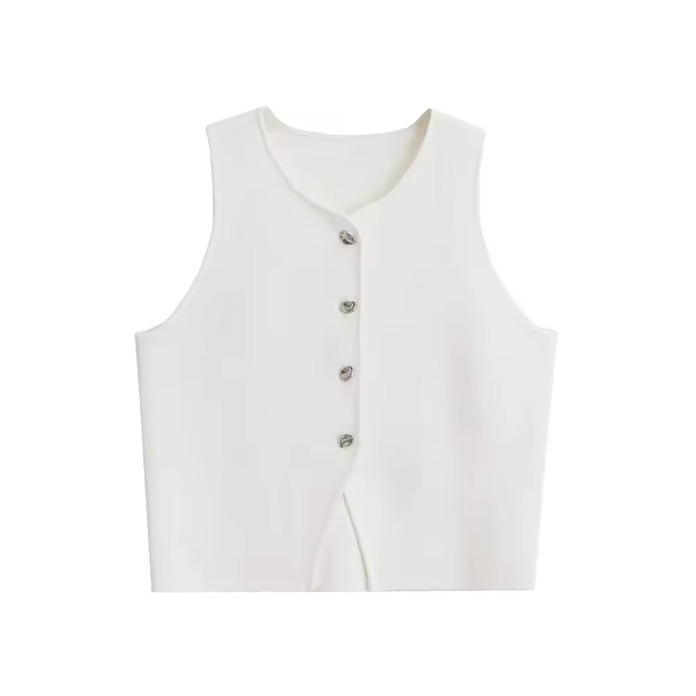 GILET IN MAGLIA CON SCOLLO A V