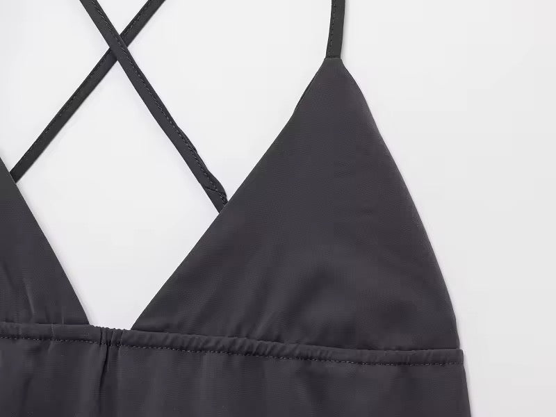 ROBE SEMI-LONGUE À BRETELLES