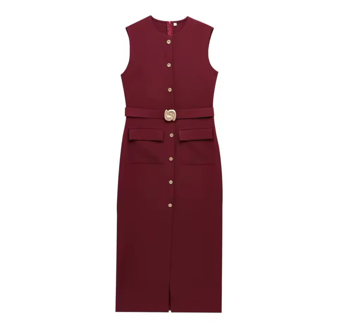 ROBE SANS MANCHES AVEC CEINTURE BOUCLÉE