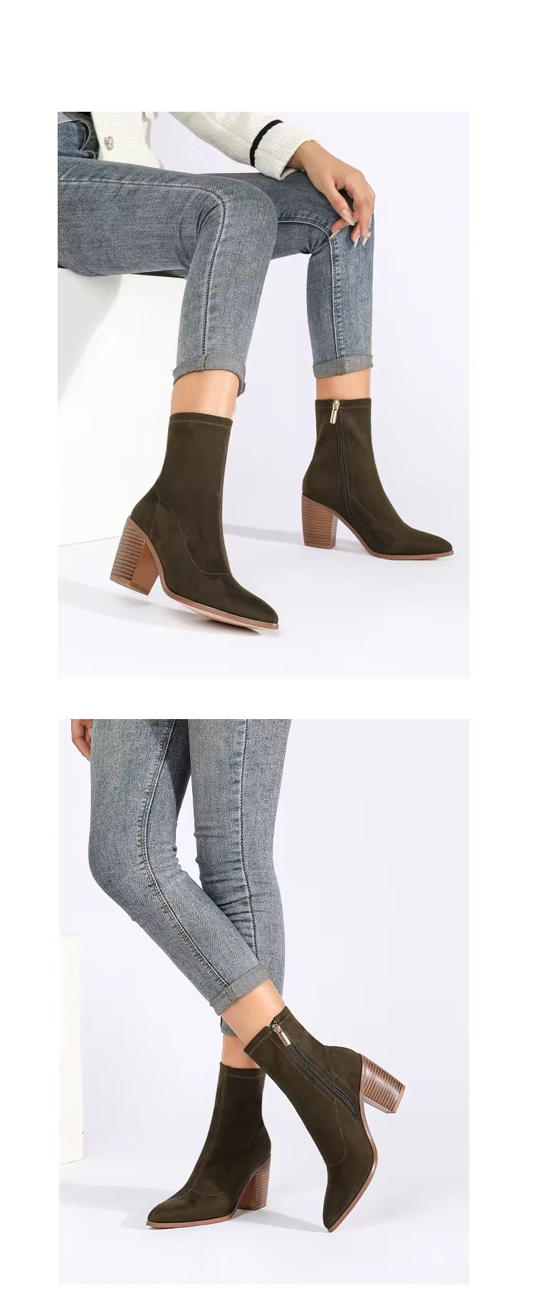 Bottines en cuir PU