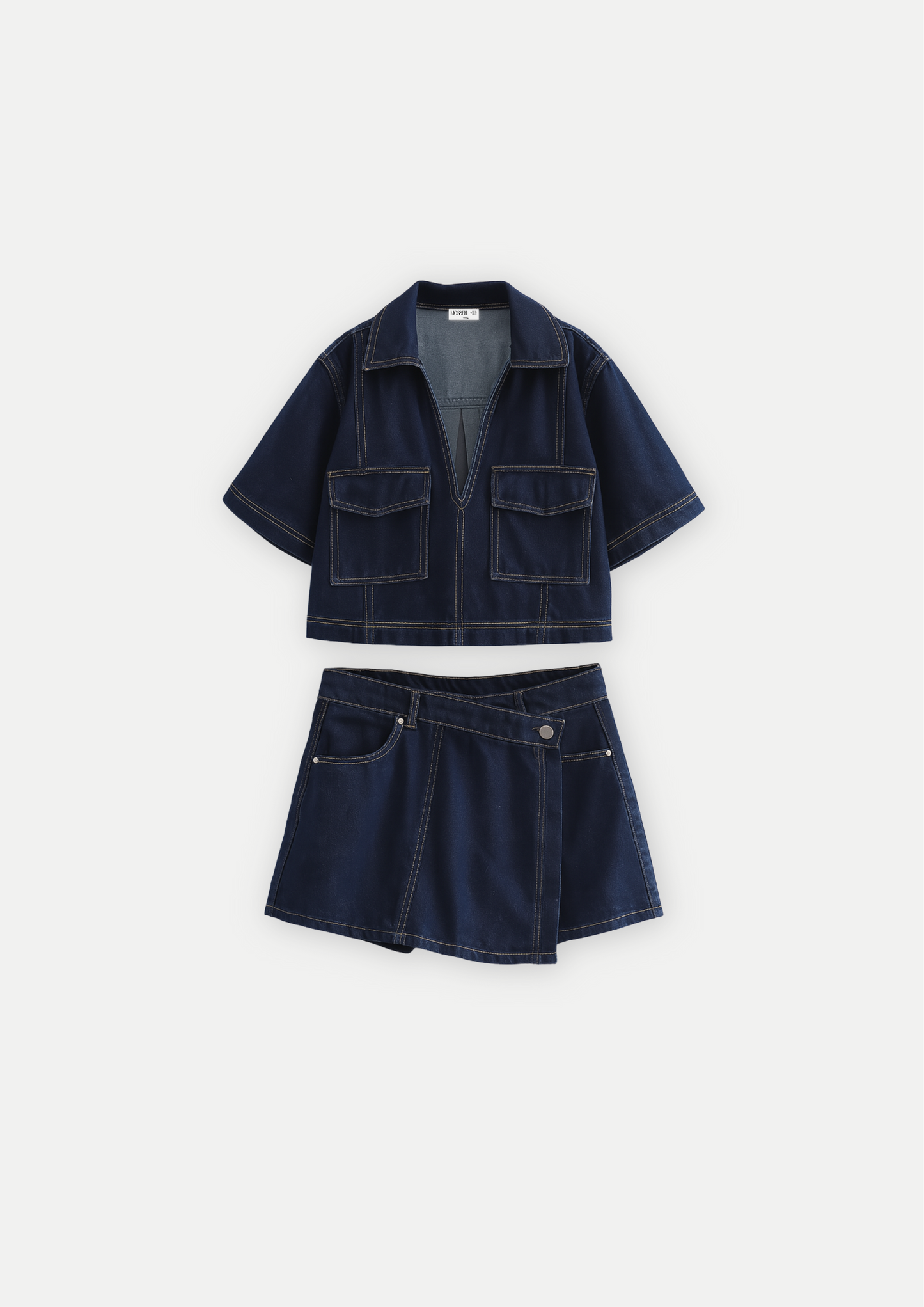 ENSEMBLE SHORT & CHEMISE EN JEAN