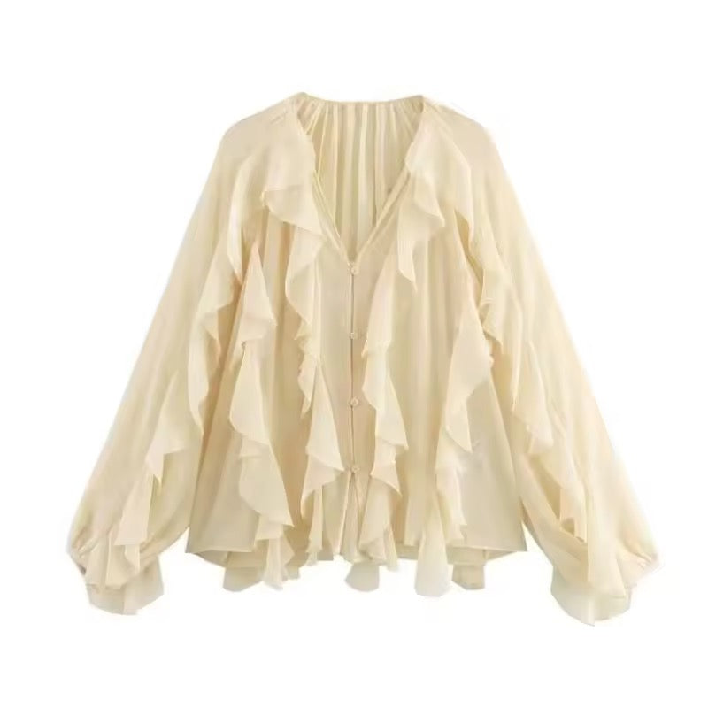 BLOUSE À VOLANTS