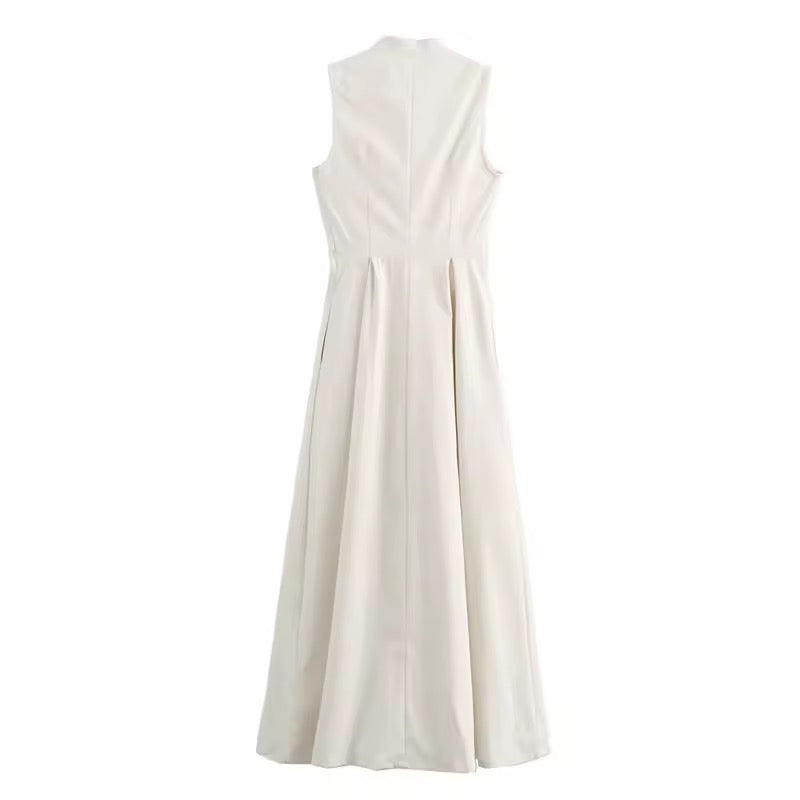 ROBE ZIPPÉE À TAILLE ÉLASTIQUÉE