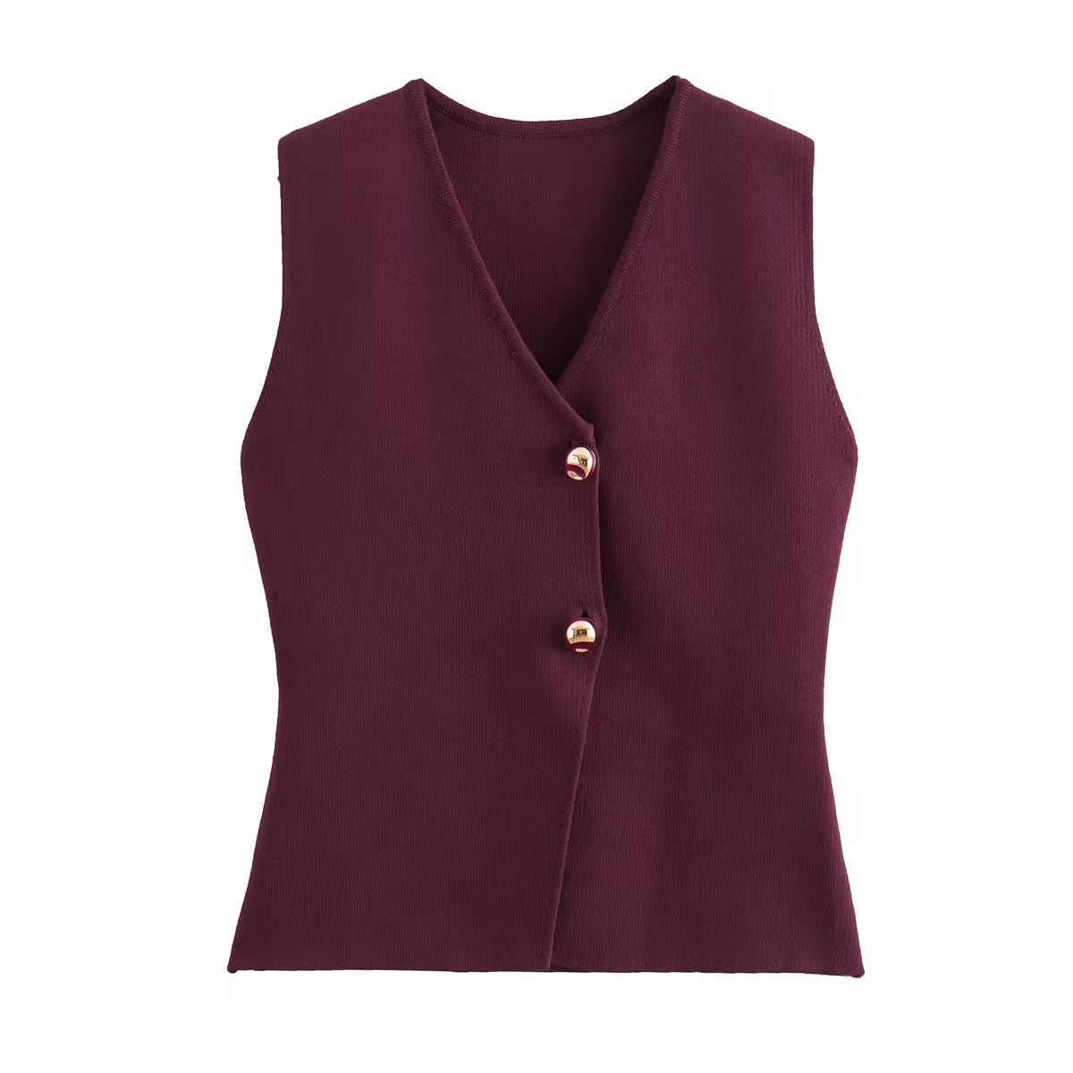 GILET ATTACCATO CON BOTTONI ORO