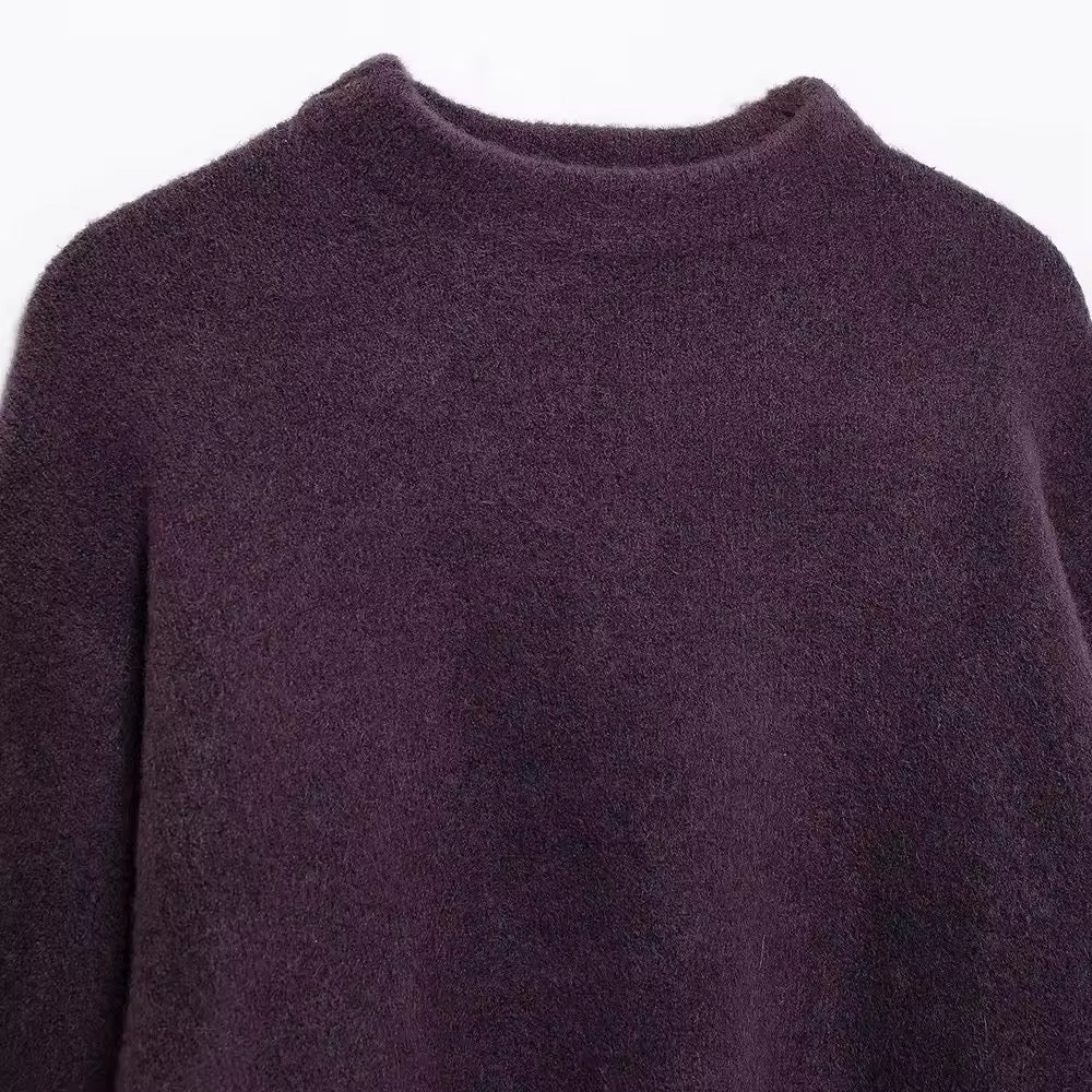 MAGLIA A GIROCOLLO LAVORATA A MAGLIA